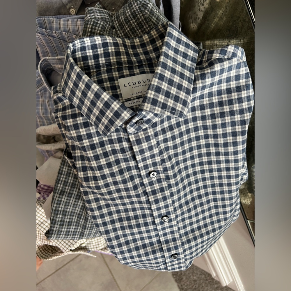 Ledbury Men's Blue Checkered Shirt